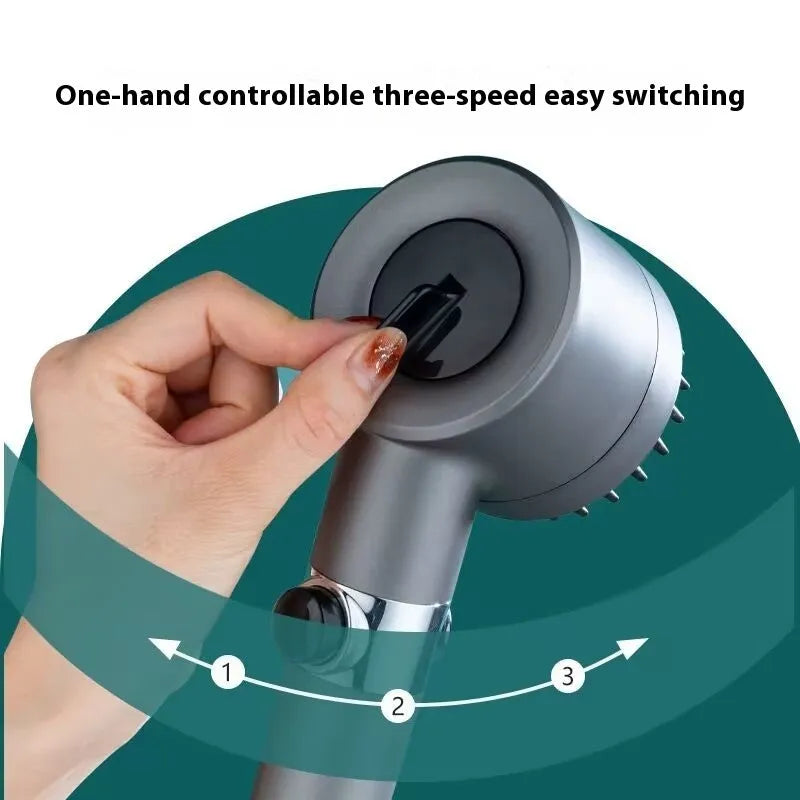Portable ABS plastic shower head with three spray mode settings