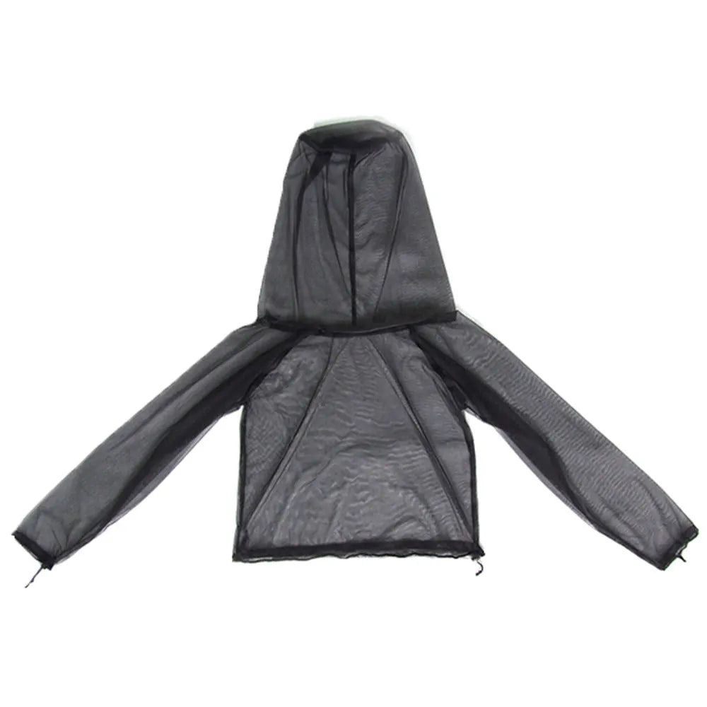 Anti mosquito suit with hood and pants in breathable mesh fabric for outdoor camping and hiking