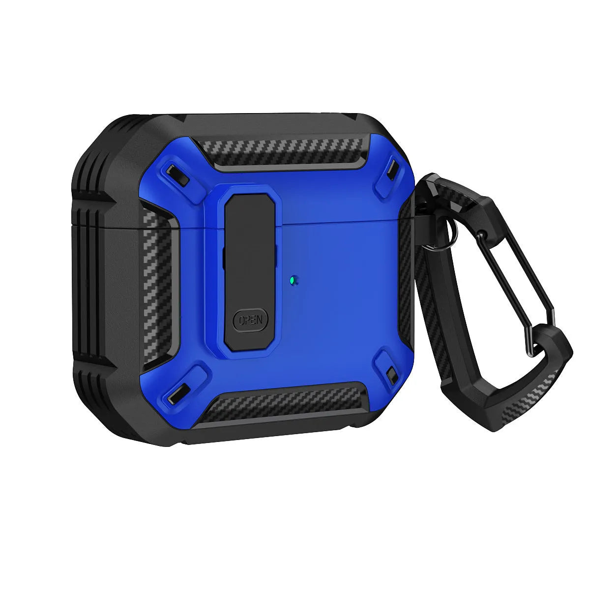 AirPods plastic clamshell protective case with hook in two-tone colours