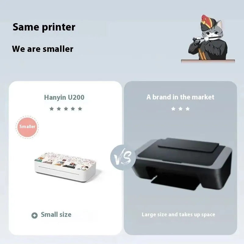 Small plastic thermal ribbon learning printer for remote homework and document printing