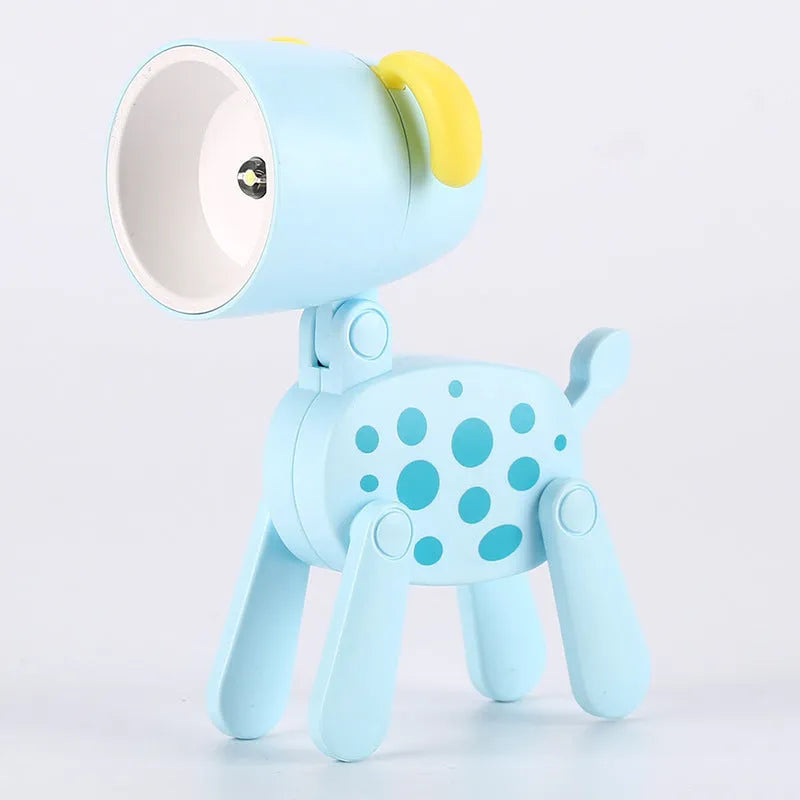 Creative handmade LED mini night lamp with PVC shade in cartoon style, battery operated with button switch