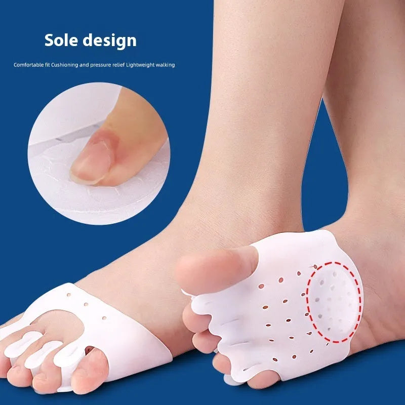 Hallux valgus split toe pad rectifier in SEBS material, skin color, average size