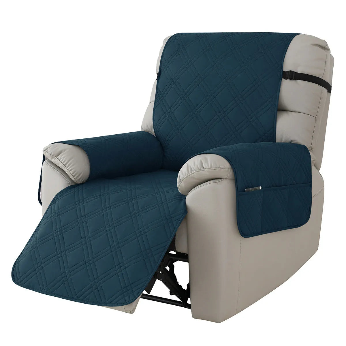 Quilted waterproof sofa cover for a Chivas massage chair in a dark coffee colour.