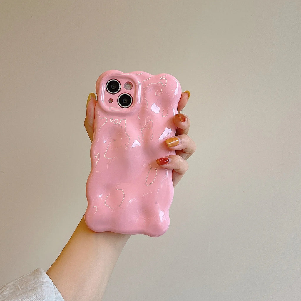 Irregular meteorite pattern TPU phone case in solid colour for iPhone 14 13 12 11 series