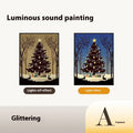 Christmas tree painting Bluetooth speaker desktop ornament with aluminium alloy frame, shiny colour, USB power, 18x24cm.