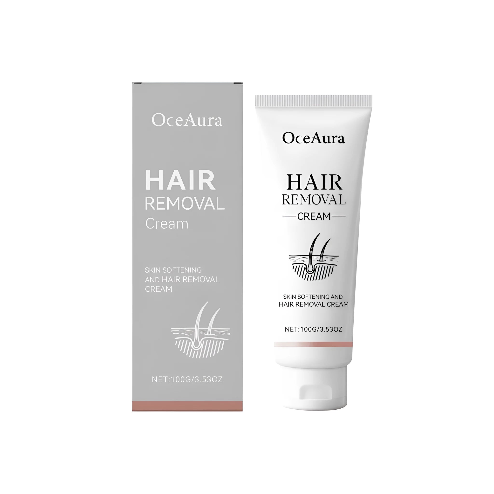 Mild soothing depilatory cream in a 100g tube with shea butter and panthenol