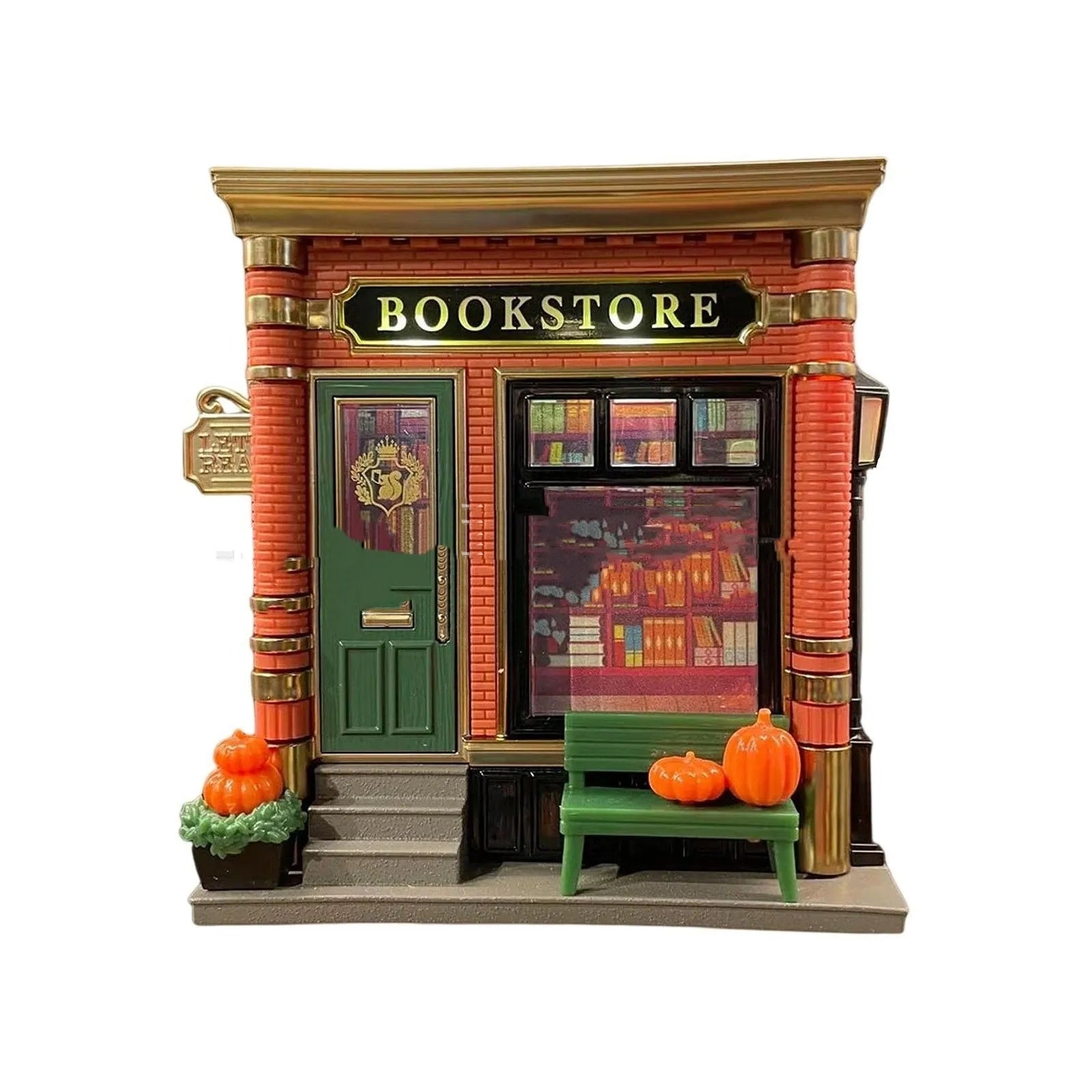 Small plastic and resin cartoon house night lamp ornament with US plug for Christmas decoration
