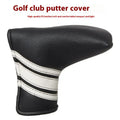 Black PU leather golf push rod case with zipper closure for trolley handle protection