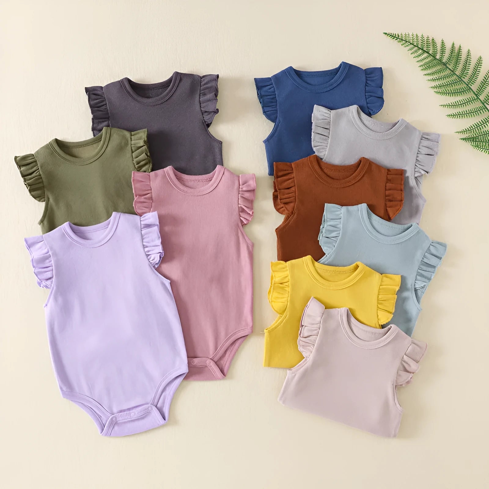 Newborn baby girl cotton knitted triangle onesie jumpsuit in dark gray with hidden snap closure