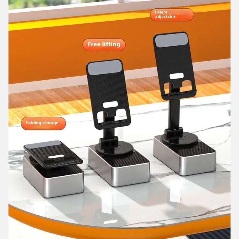 Three-in-one foldable plastic mobile phone bracket, Bluetooth speaker, and power bank in Night Black