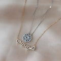 Titanium steel detachable four-leaf clover necklace in silver with short clavicle chain length