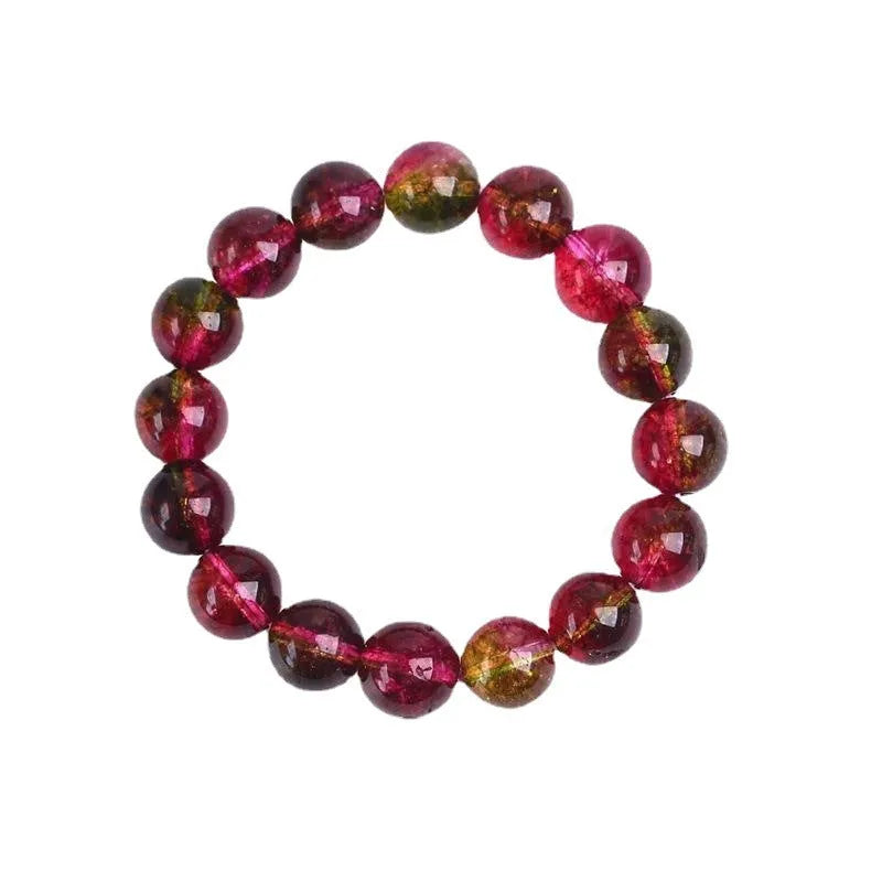 Handmade watermelon crystal bracelet with pastoral style beads in choice of sizes