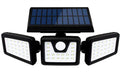 Three head rotating 360 degree solar wall light for outdoor courtyard with 112LED SMD 60W IP65 waterproof