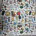 Printed cartoon cat design cloth cosmetic bag in multiple colours with zippered closure