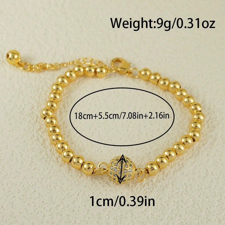 Women's heart-shaped copper bracelet with zircon stones in an Arabic style design.