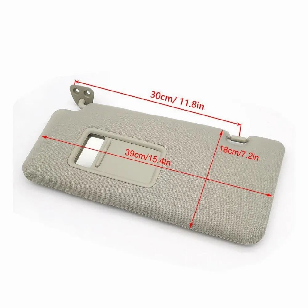 Beige Nissan Lida sun visor with integrated cosmetic mirror for 2005-2012 models