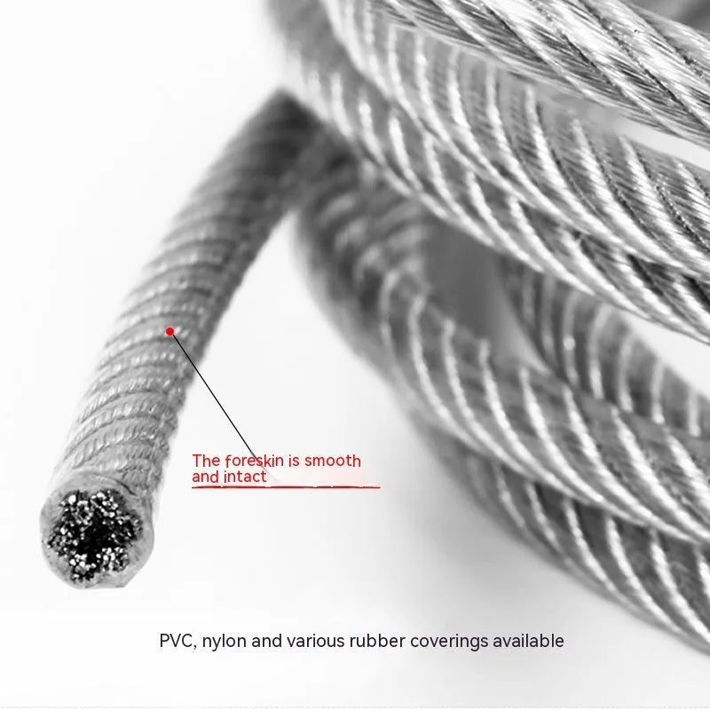 304 stainless steel anti-theft security wire rope showing flexible multi-strand construction