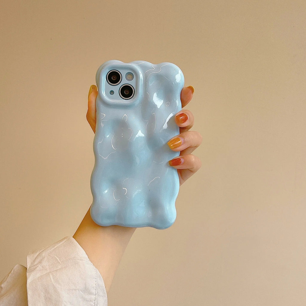 Irregular meteorite pattern TPU phone case in solid colour for iPhone 14 13 12 11 series