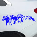 Three horses motif car decal sticker in black, measuring 25 by 8 centimetres.