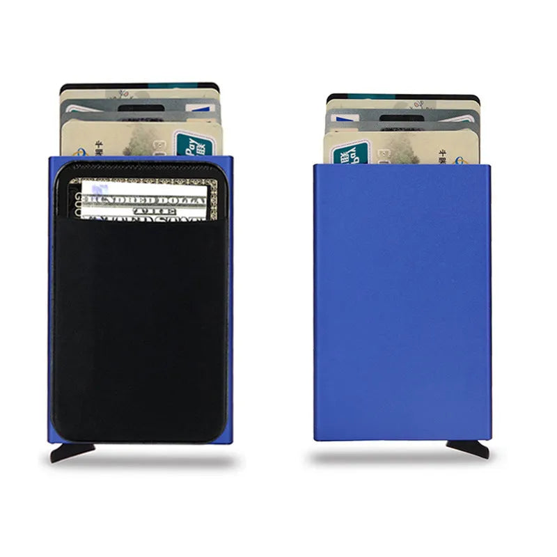 Aluminium alloy metal credit card holder with frosted finish in a choice of eight solid colours.