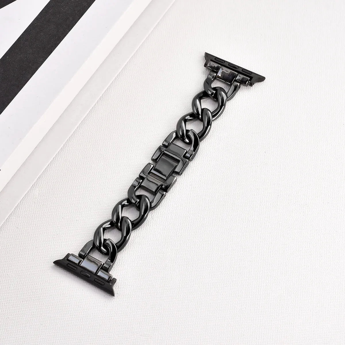 Denim chain metal Apple Watch strap in silver, black, gold, rose gold or Starlight colour options