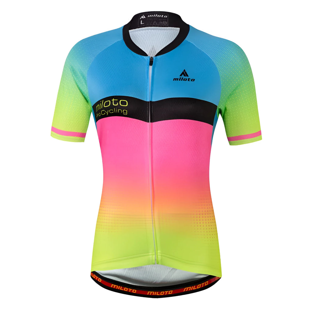 Falina Flamboyant men's summer cycling kit in black with moisture-wicking polyester Leica fabric