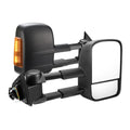 Black electric side mirror with integrated indicator light for Nissan NP300 Navara
