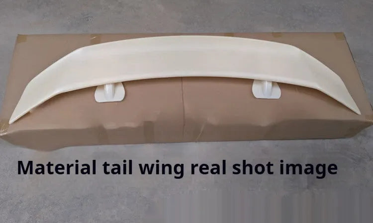 Universal adhesive-mount ABS car spoiler in bright black finish