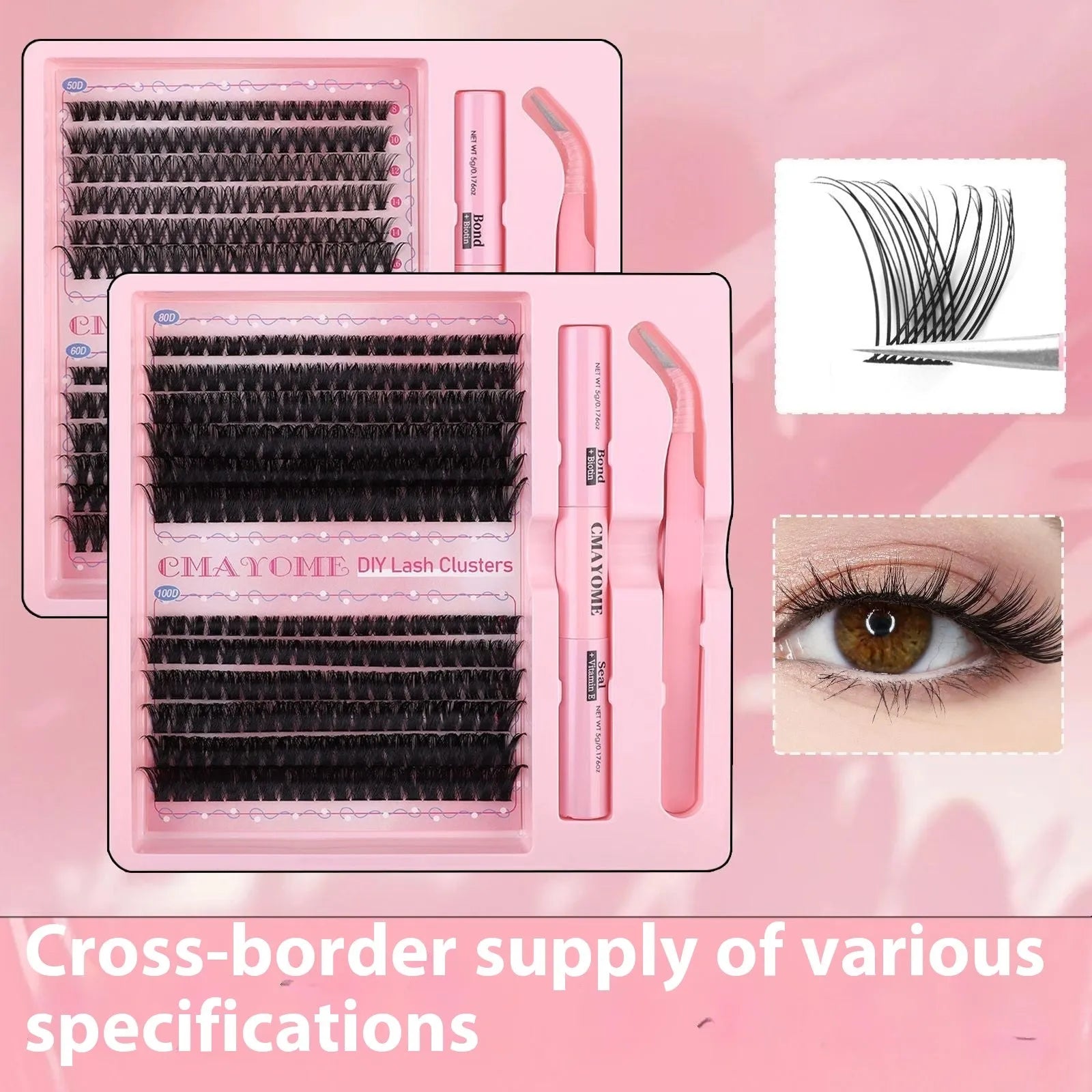 DIY individual false eyelash clusters for natural-looking lash extensions