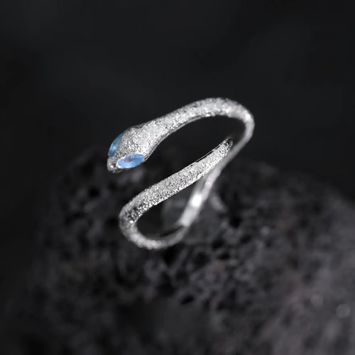 Platinum colour adjustable snake ring for women with electroplated silver construction