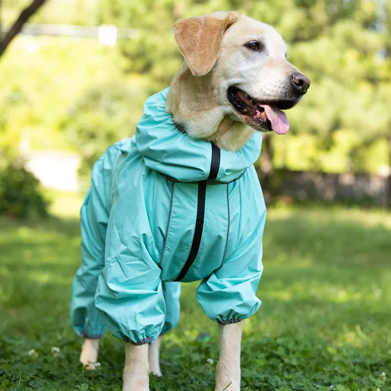 Red cotton-padded dog shell jacket made from polyester with sporty style