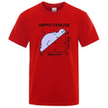 Funny Hippotenuse Opposite Adjacent mathematics graphic printed on a loose-fit cotton T-shirt.