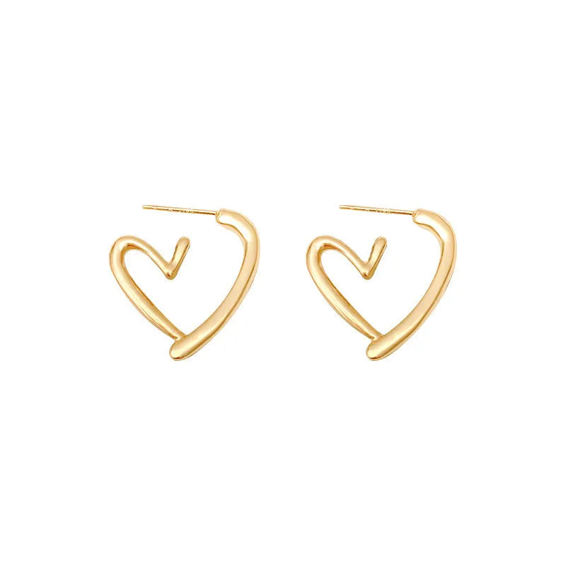 Silver Needle retro geometric metal earrings for women, electroplated zinc alloy, gold and silver styles with circle triangle quadrilateral shapes