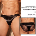 Men's shark skin lace briefs in black and white colours with free size fit