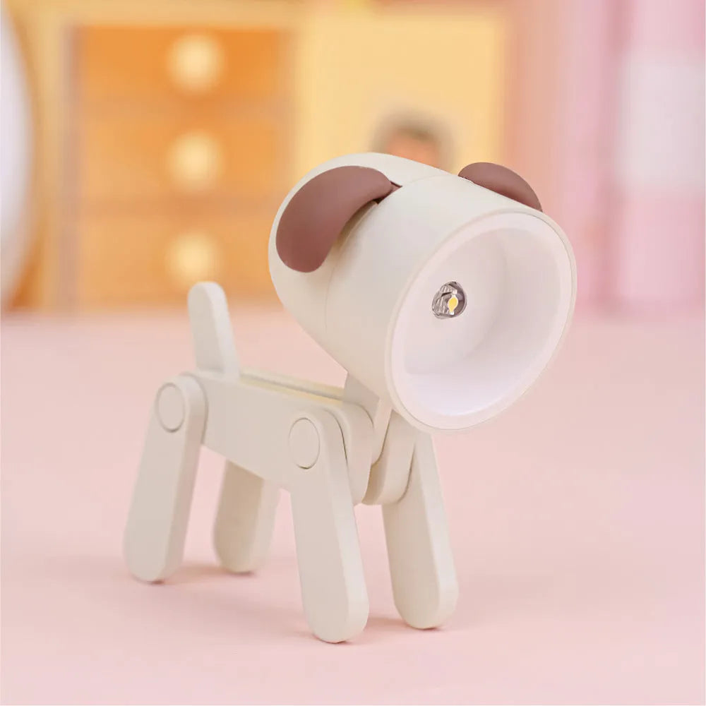 Creative handmade LED mini night lamp with PVC shade in cartoon style, battery operated with button switch