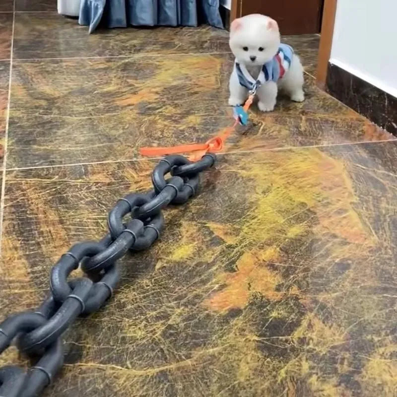 PP plastic dog walking leash and video prop in bronze, antique silver, or black colour options.