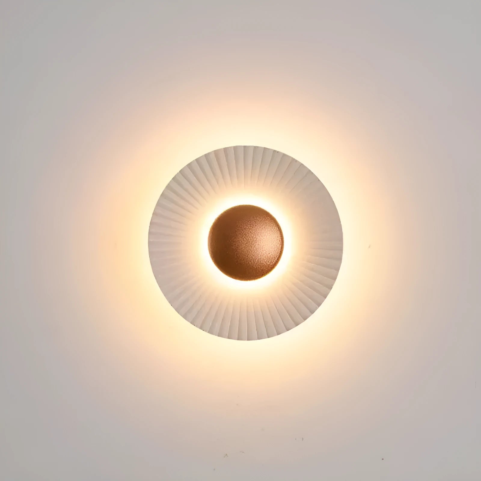 Round aluminium LED wall lamp in a choice of six colour finishes for bedroom or living room.