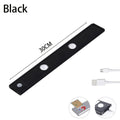 Silver ultra-thin LED light strip with motion sensor mounted inside a wooden wardrobe.