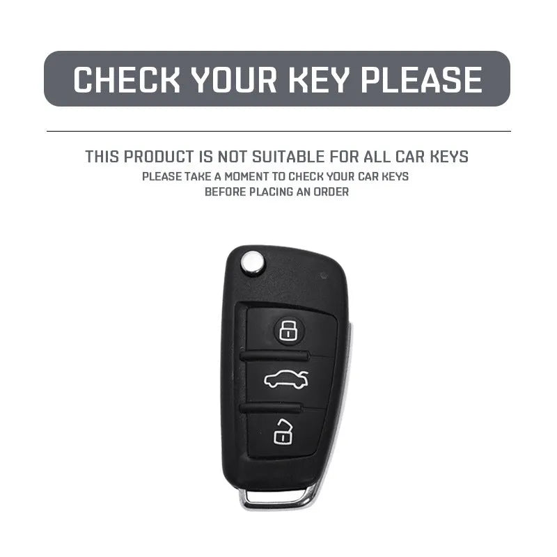 Carbon fibre style car key cover in carbon black or white colour with mirror surface