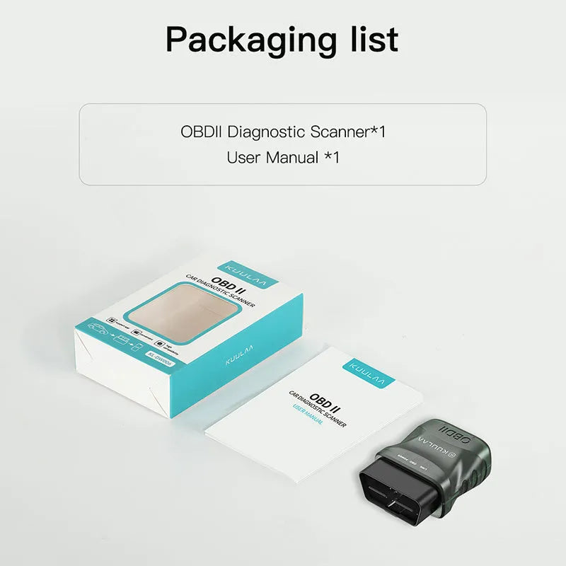 Green Bluetooth OBD auto fault detector with plastic body for engine diagnostic code reading