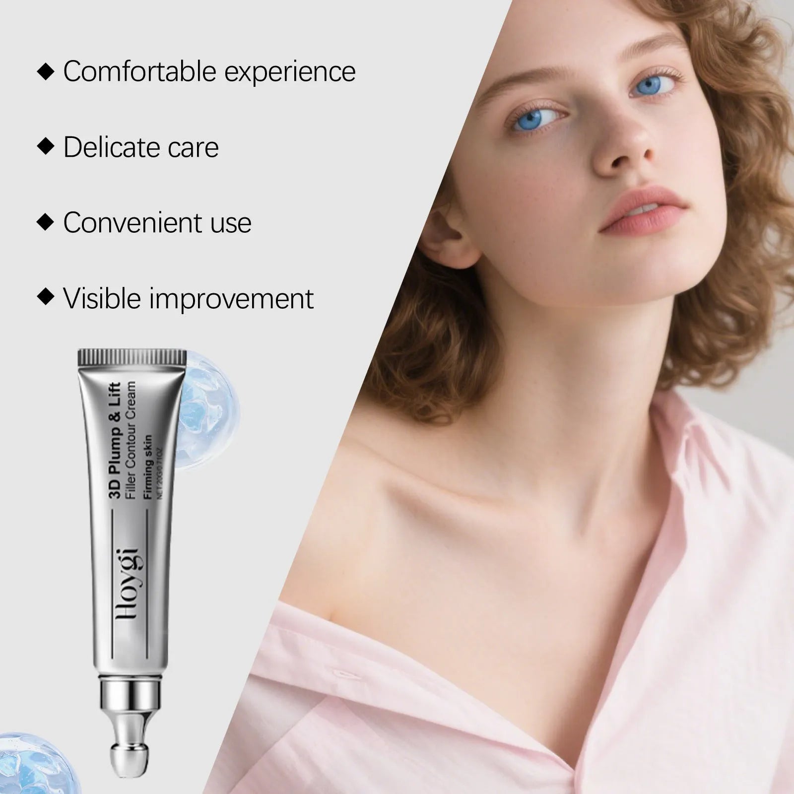 20g moisturising and nourishing eye cream tube measuring 3x13.3cm with ceramide and copper peptide formulation