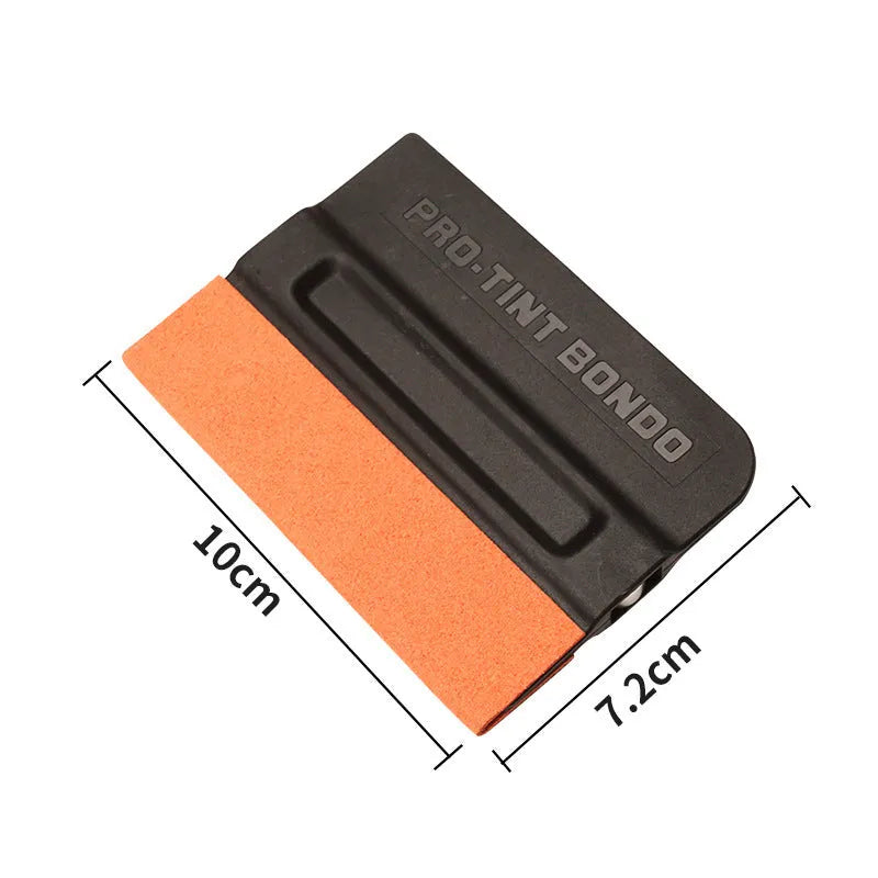 Film scraper tool with ABS plastic body and interchangeable deerskin or wool scraping surface for car vinyl wrap application