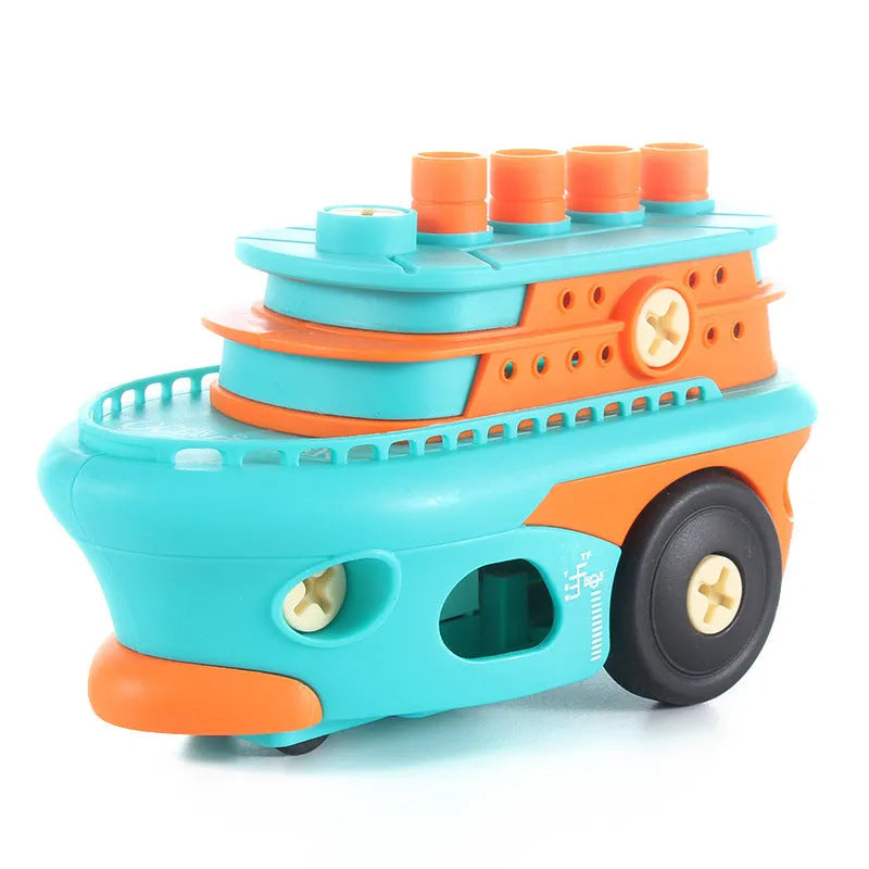 Plastic screw combination toy assembly airplane set for children aged 4-6 years with screwdriver