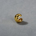 Women's brass plated 18K real gold metal spherical earrings in gold colour on copper base
