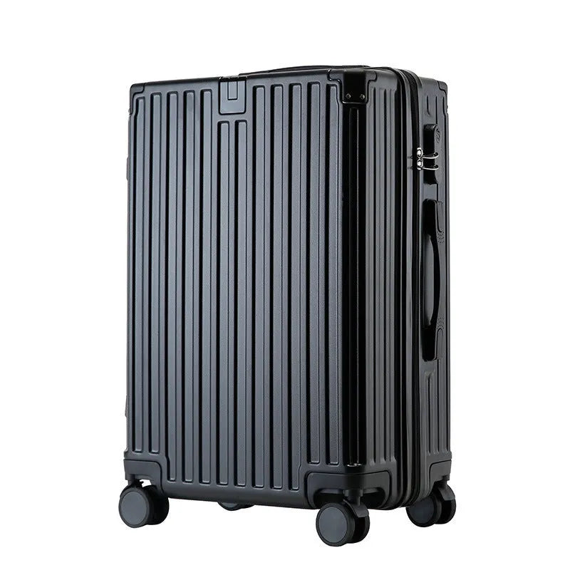Aluminium frame trolley suitcase in avocado green with wheels and a USB port.