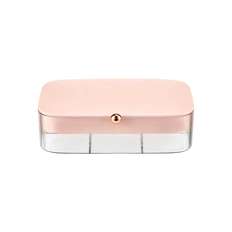 Green multi-layer jewelry storage box with modern minimalist design showing dimensions of 17 by 11 cm