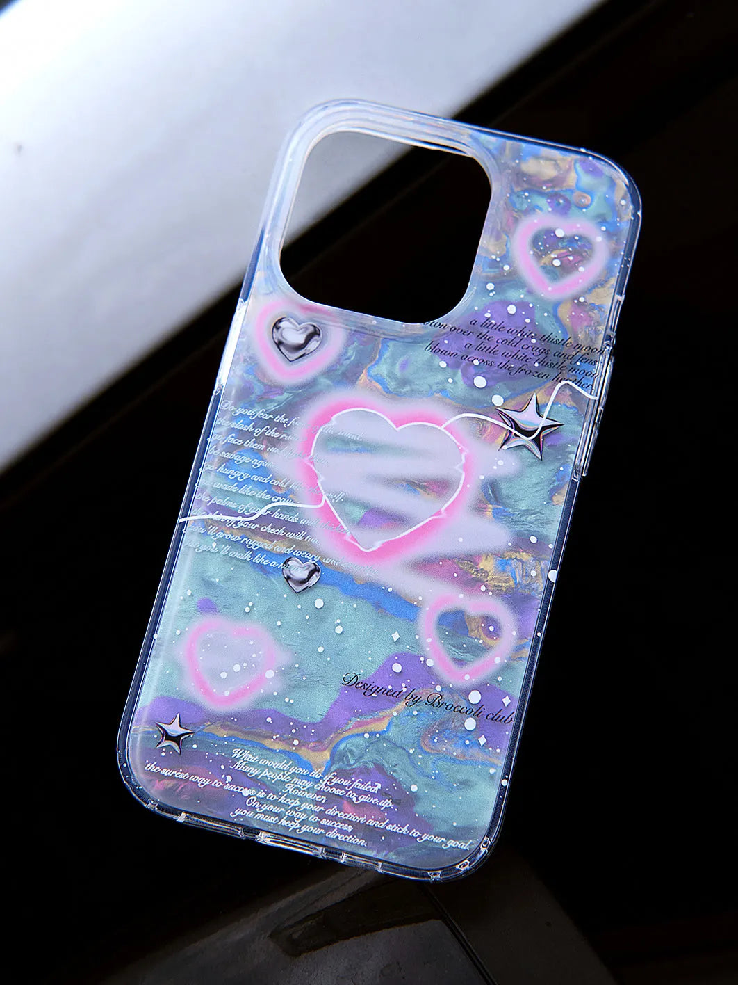 Shell Pattern Double-layer Printing Phone Case TPU Anti-fall Protective Cover for iPhone 12 13 14 15 Series Including Pro Pro Max Plus in Love Fragments Colour