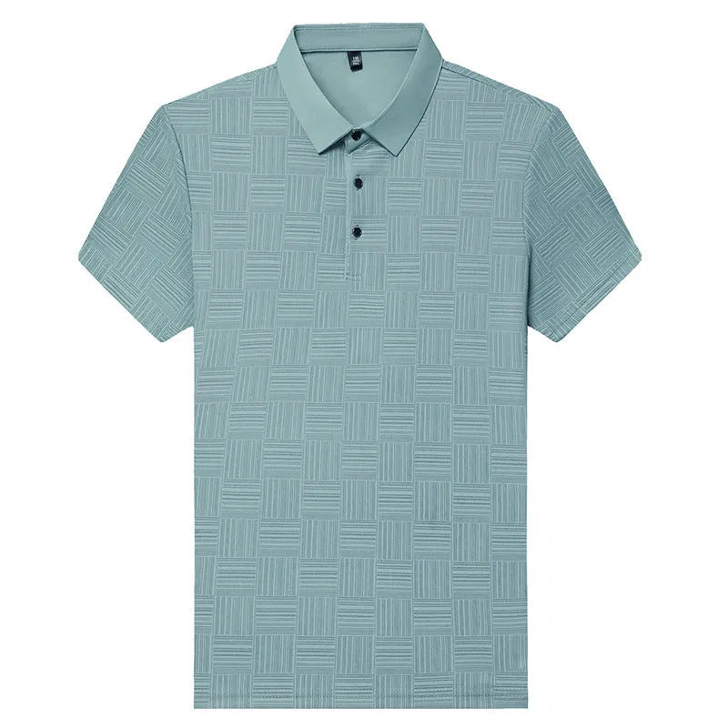 Men's slim fit lapel T-shirt in chemical fibre blend fabric available in multiple colours