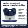 Grey ergonomic office seat cushion for waist support and posture correction on chair