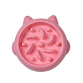 Green slow feeder dog bowl with bone-shaped ridges for anti-choking feeding